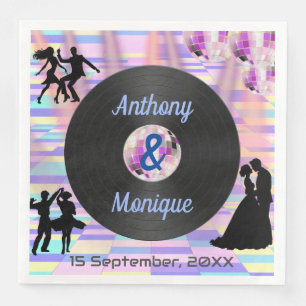 Customizable Disco Wedding Napkin