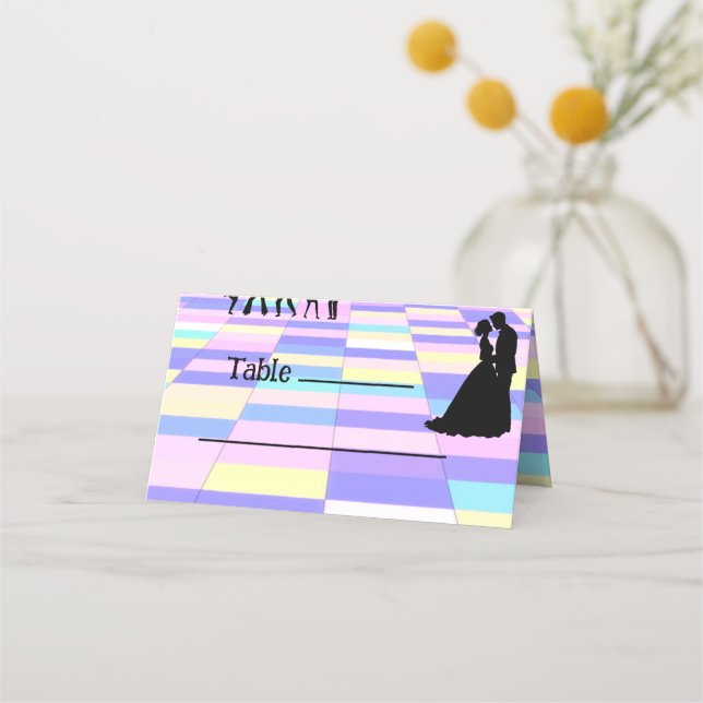 Customizable Disco Wedding Place Card (Front)