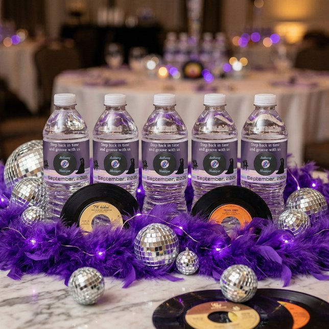 Customizable Disco Wedding Water Bottle Label (Creator Uploaded)