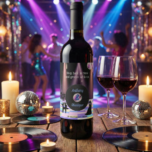 Customizable Disco Wedding Wine Label