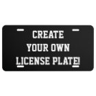 Customizable DIY Aluminum License Plates