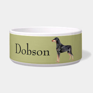 Customizable Doberman Pinscher Dog Bowl