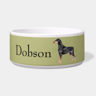 Customizable Doberman Pinscher Dog Bowl