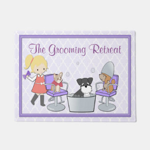 Customizable Dog Groomer Pet Salon Door Mat