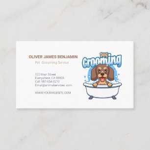 Customizable Dog Grooming Professional and Stylish Business Card