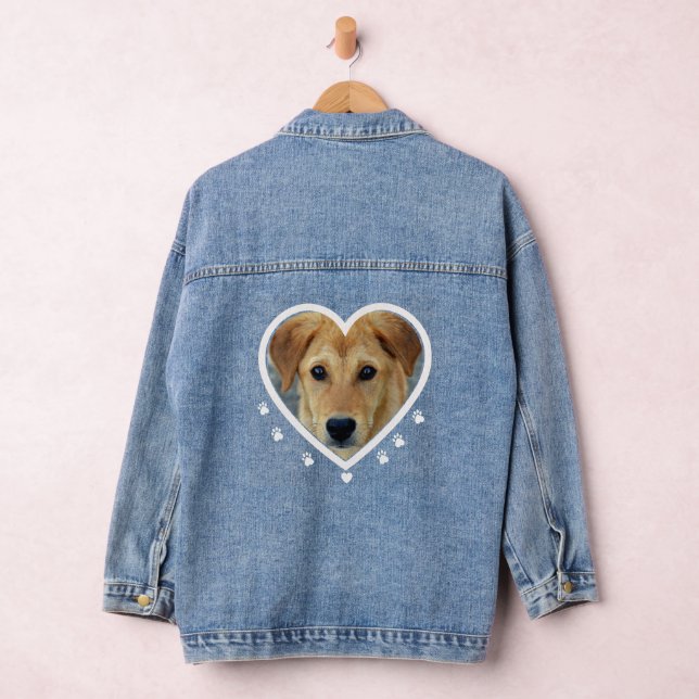 Customizable Dog Heart Denim Jacket  (Hangar)
