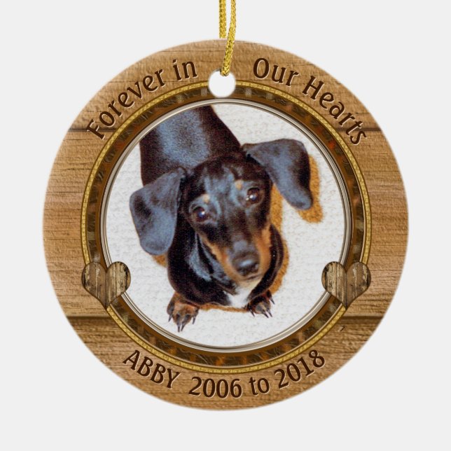 Customizable Dog Memorial Christmas Tree Ornaments (Front)