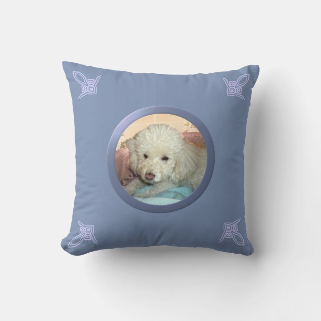 Customizable Dog or Other Pet Memory Photo Throw Pillow (Front)