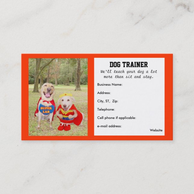 Customizable Dog Trainer's Business Card (Front)