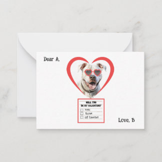Customizable Dogo Argentino  Valentine Note  Card