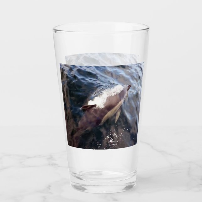 Customizable Dolphin Ocean Wildlife  Glass (Front)