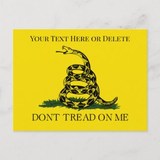Customizable Don't Tread on Me Snake Gadsden Flag Postcard
