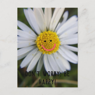 Customizable Don't worry be happy - flower power! Postcard