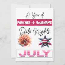 Customizable double-sided note card for July