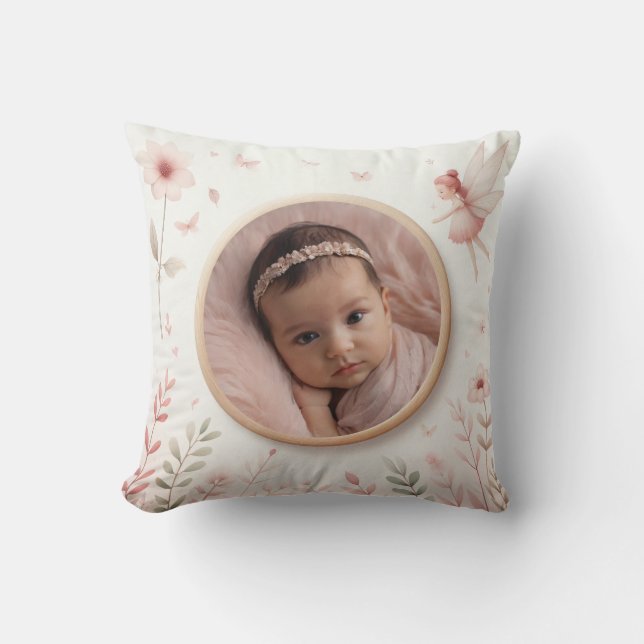 Customizable Double-Sided Pillow with Fairy Frame (Front)