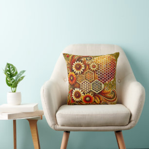 Customizable Double-Sided Throw Pillow   Honeycomb