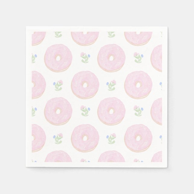 Customizable Doughnut Sweet First Birthday  Napkin (Front)