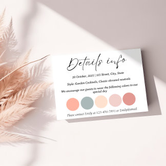 Customizable Dress Code & Garden Cocktail Wedding Enclosure Card