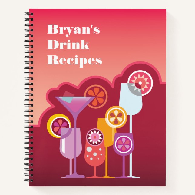 Customizable Drink Recipes Notebook (Front)
