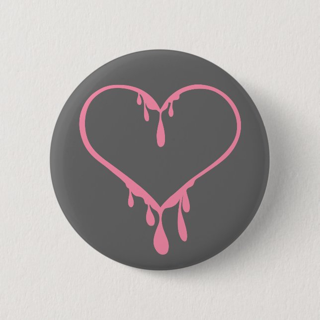 Customizable Dripping Heart 2 Inch Round Button (Front)