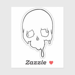 Customizable Dripping Skull Outline