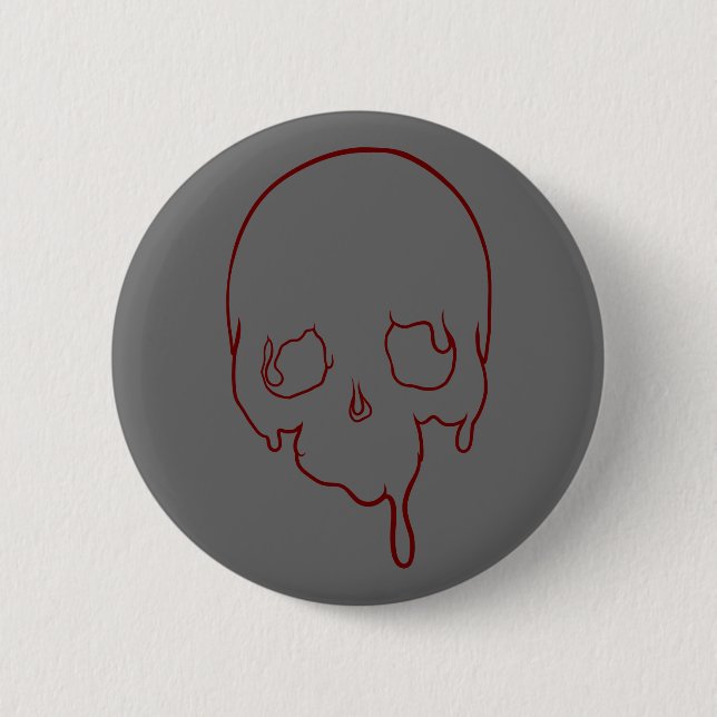 Customizable Dripping Skull Outline 2 Inch Round Button (Front)