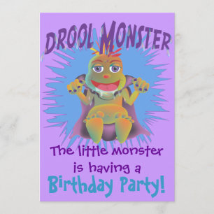 Customizable Drool Monster Birthday Invitations