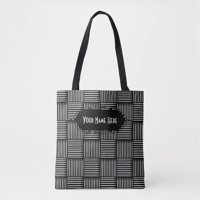 Customizable Drum Stick Crosshatch Tote Bag (Front)