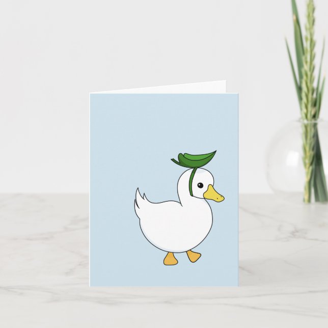 Customizable Duck in a Hat Holiday Card (Front)
