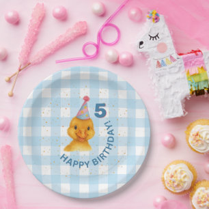 Customizable Duckling 5th Birthday Party Plate