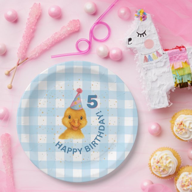 Customizable Duckling 5th Birthday Party Plate (Party)