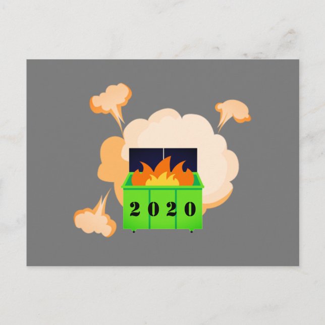 Customizable dumpster fire 2020 postcard (Front)