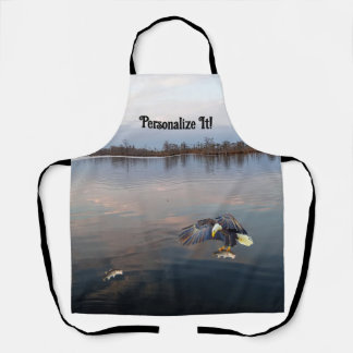 Customizable Eagle Bass Fishing at Sunset Apron