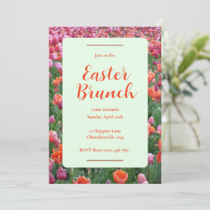 Customizable Easter Brunch Tulip Invitation