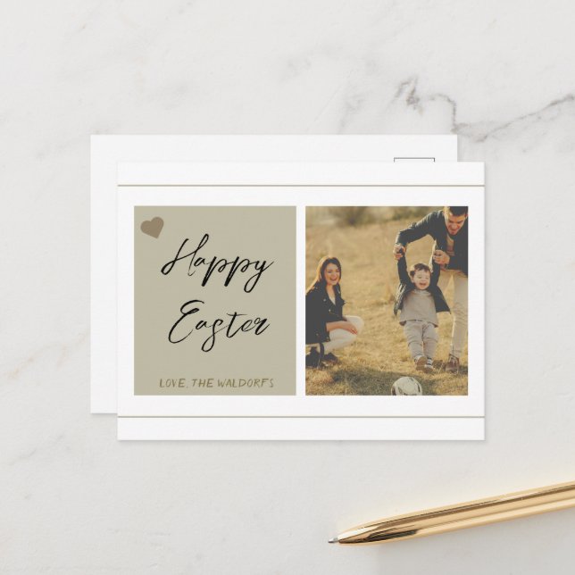 Customizable Easter Card with Photo and Text (Front/Back In Situ)