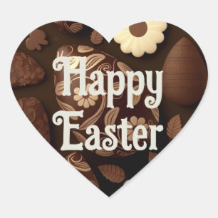 Customizable Easter chocolate eggs Heart Sticker