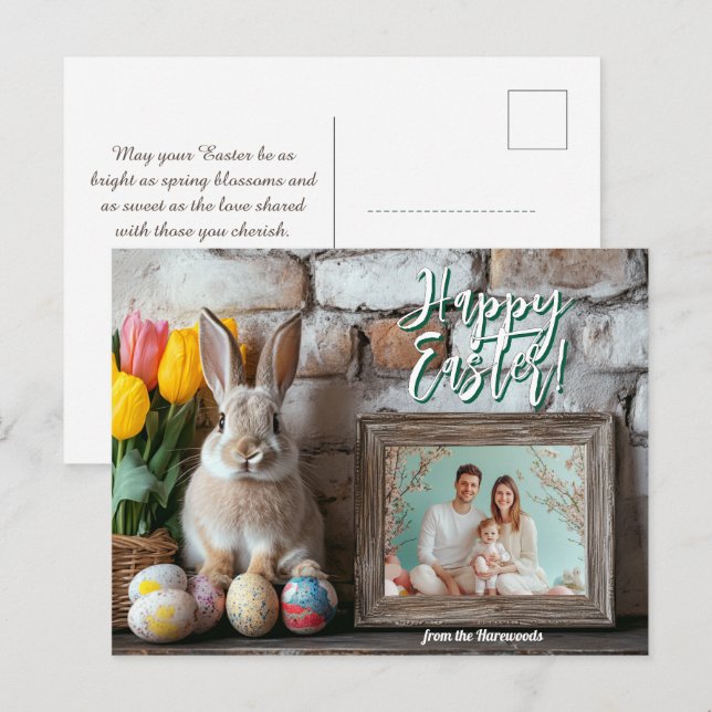 Customizable 🐇Easter Egg-scape Holiday Postcard (Front/Back)