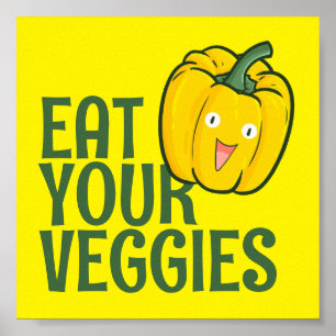 Customizable Eat Your Veggies - Bell Pepper versio Poster