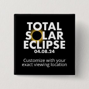 Customizable Eclipse 2024 2 Inch Square Button
