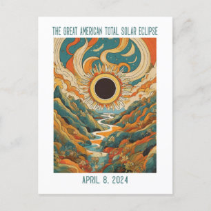 CUSTOMIZABLE:  ECLIPSE OVER RIVER POSTCARD