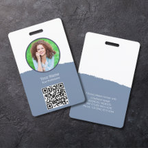 Customizable Editable Colour ID Badge with QR Code