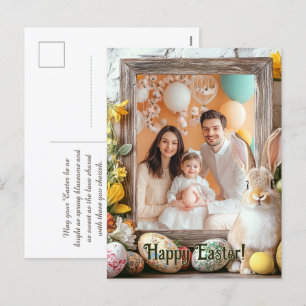 Customizable 🐇Egg-citing Spring Bunnygram Holiday Postcard