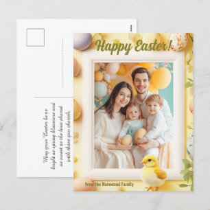 Customizable 🐇Egg-stra Cute Easter Greetings Holiday Postcard