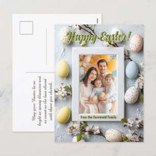 Customizable 🐇Egg-stra Cute Easter Greetings Holiday Postcard