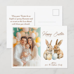 Customizable 🐇Egg-stra Cute Hoppy Easter Holiday Postcard