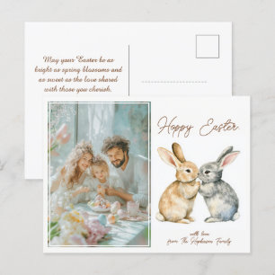 Customizable 🐇Egg-stra Cute Hoppy Easter Holiday Postcard