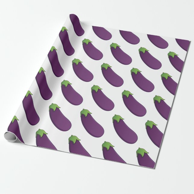 Customizable Eggplant Wrapping Paper (Unrolled)