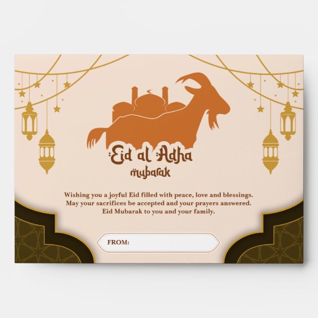 Customizable Eid al-Adha Blessing Card! Envelope (Front)