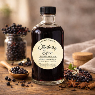 Customizable Elderberry Syrup Label ZEB004rd