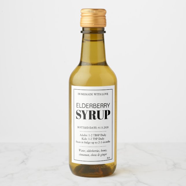 Customizable Elderberry Syrup Label ZEB_04b (Front)